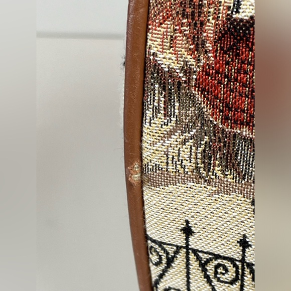 Signare Tapestry Brown Puppies Dog  Tote Hand Bag Large Rare Novelty - Picture 15 of 15